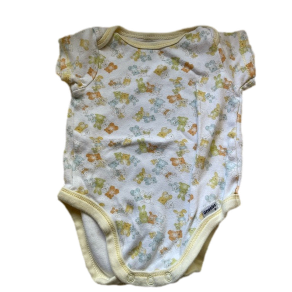 3/$20 Teddy bear short sleeve romper gerber organic 0/3 month gender neutral